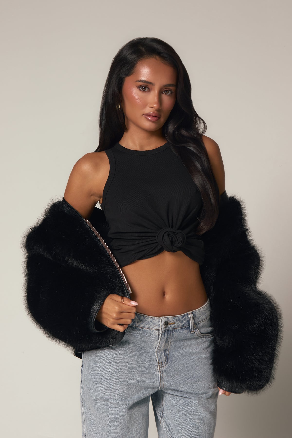 CELINE FAUX BOMBER- BLACK