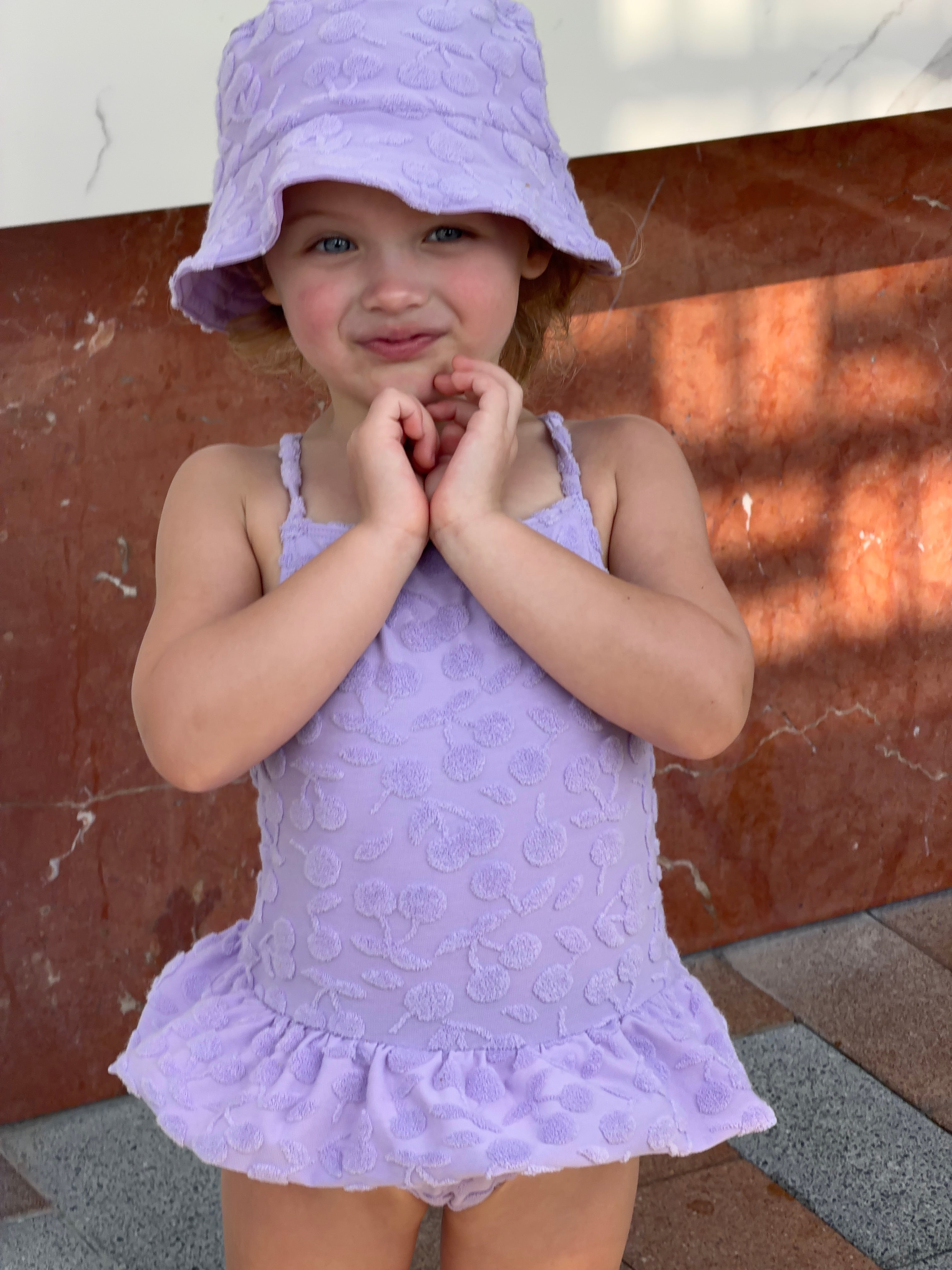 MILA MINI ONE PIECE & HAT - VIOLET