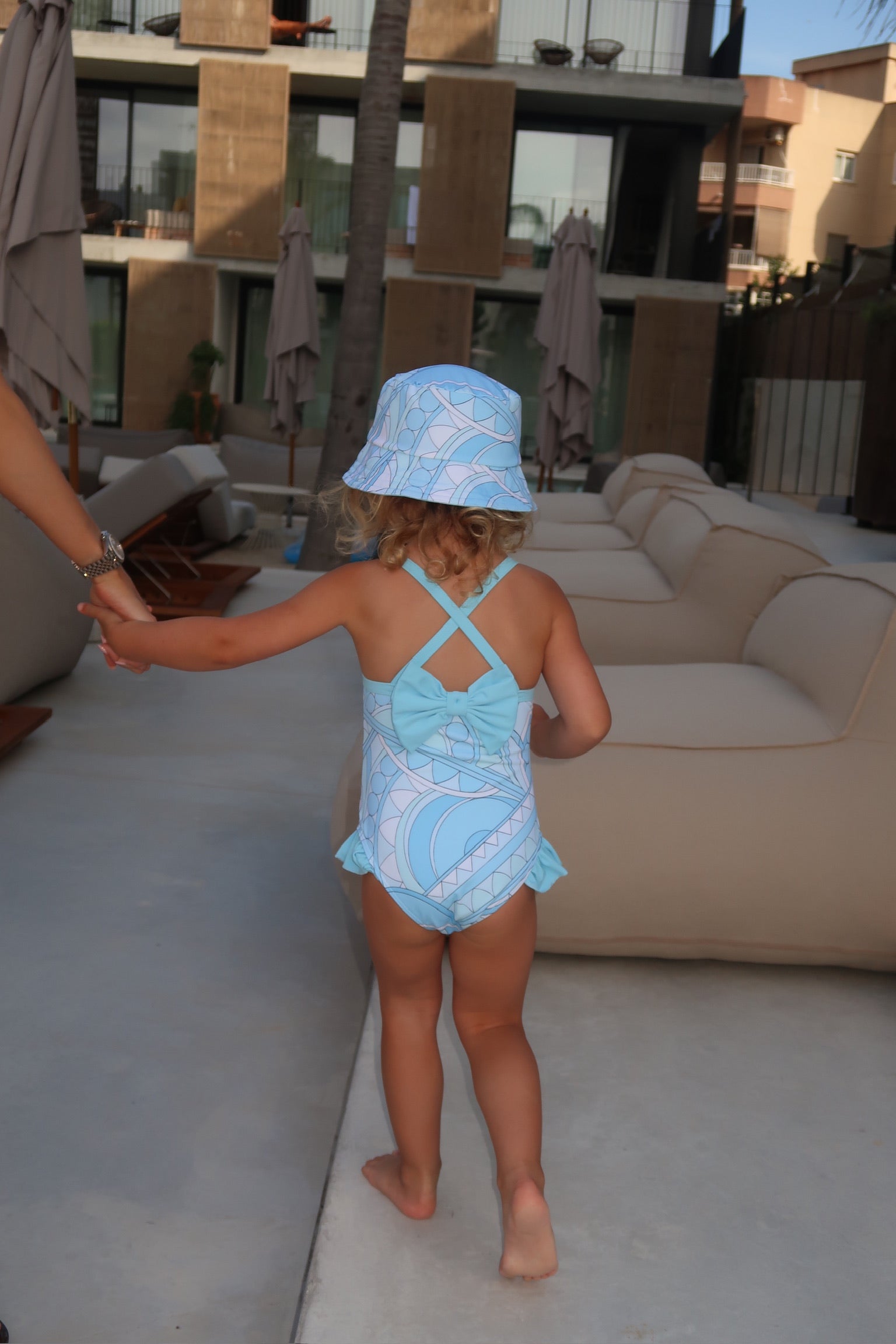 RIVIERA MINI SWIMSUIT & HAT - BLUE