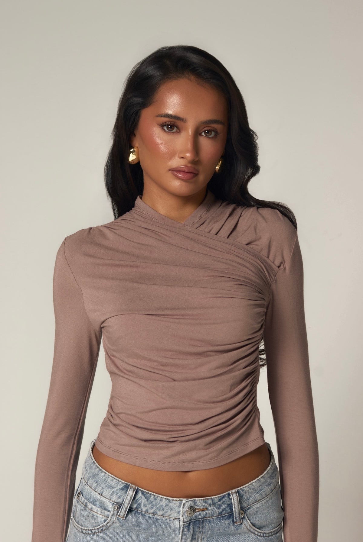 THE WRAP ME UP TOP - TAUPE