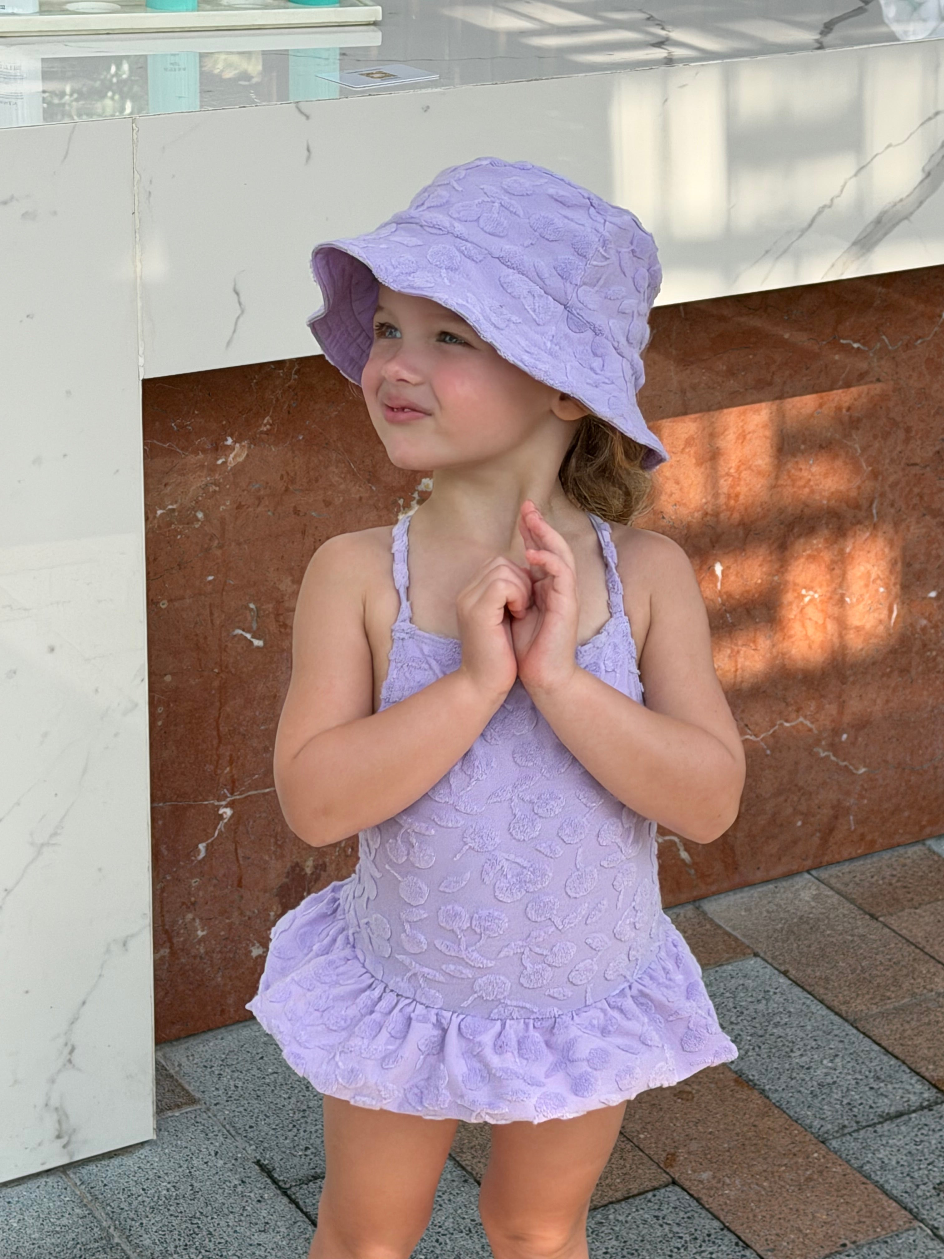 MILA MINI ONE PIECE & HAT - VIOLET