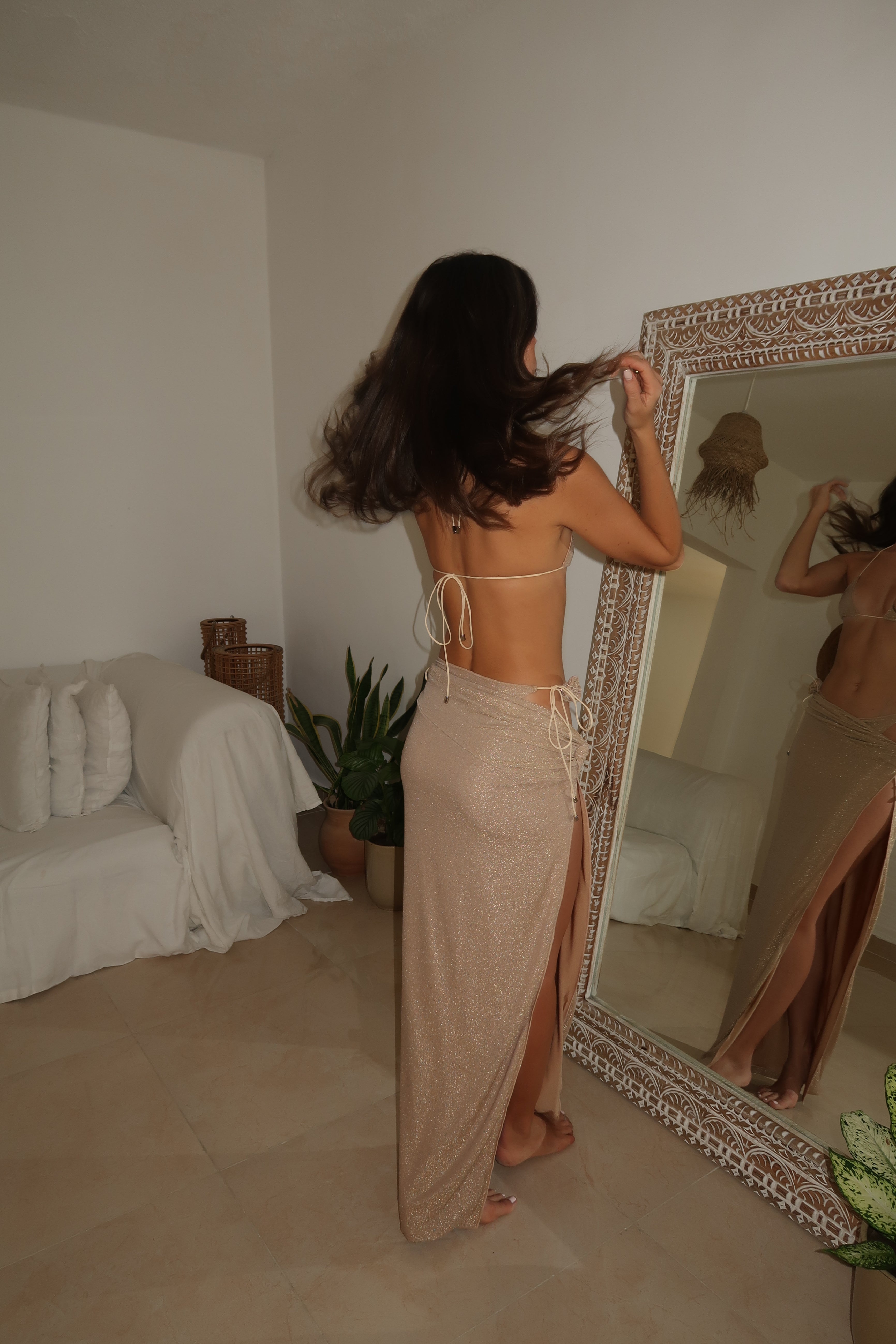 ST TROPEZ MAXI SKIRT - GOLDEN SPARKLE