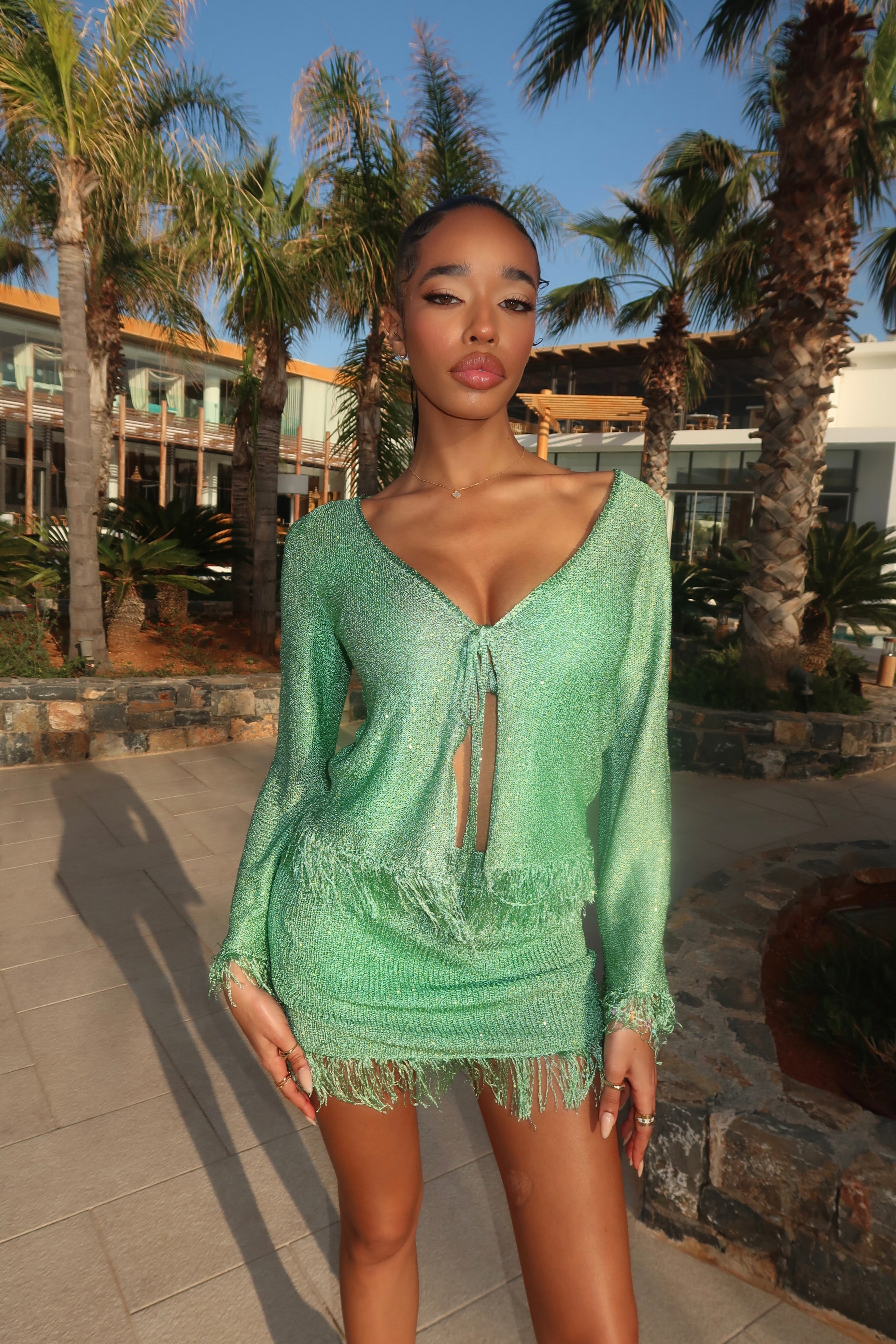 PACHA KNIT CARDIGAN - OLIVE