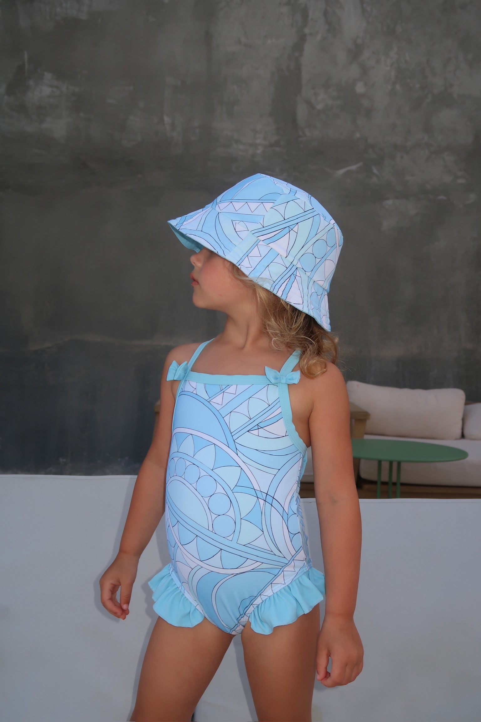 RIVIERA MINI SWIMSUIT & HAT - BLUE