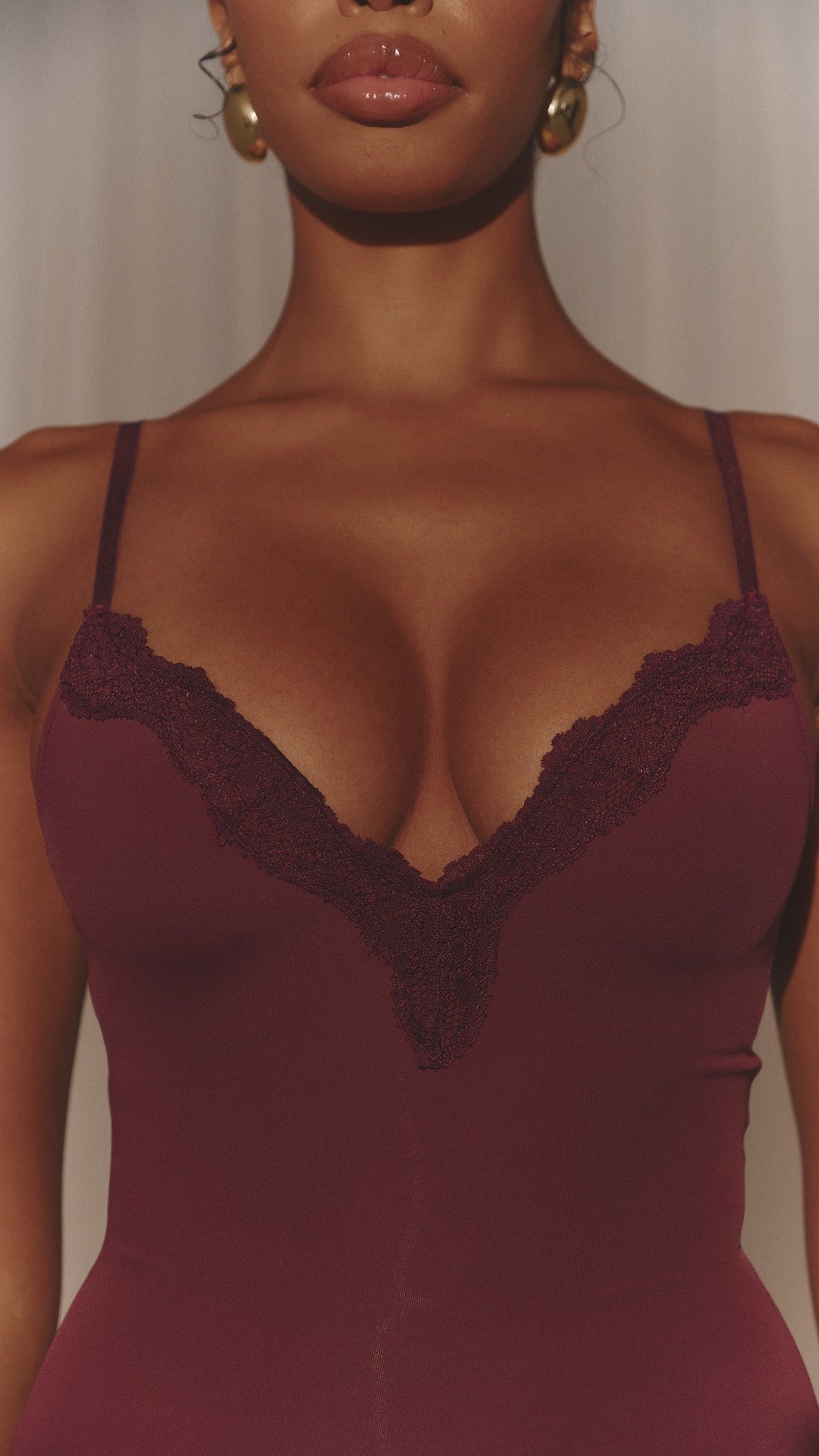 KIMMY WINE SCULPT MINI DRESS WITH BUILT IN BRA