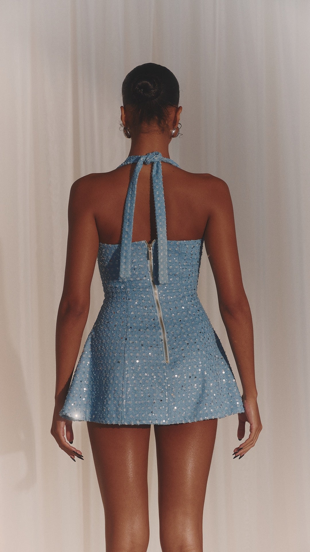 CELESTE DENIM MINI DRESS