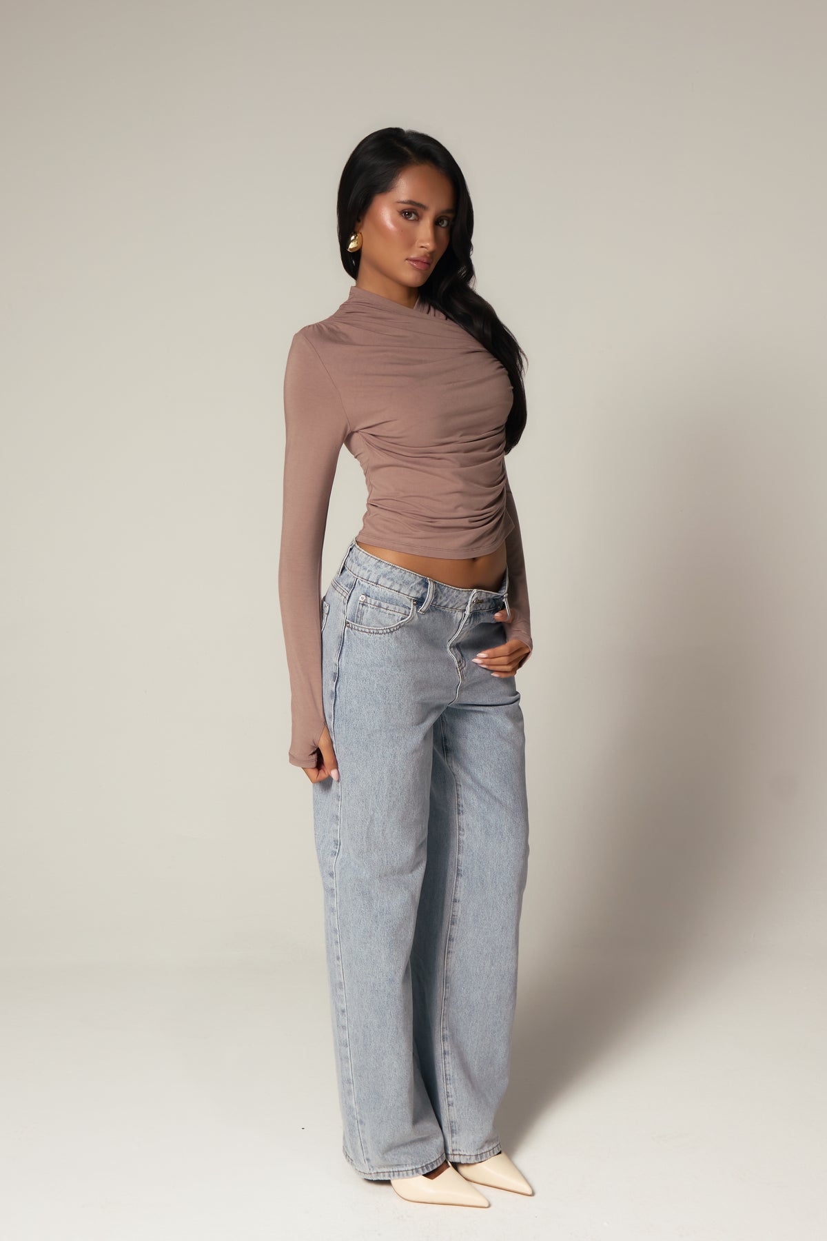 THE WRAP ME UP TOP - TAUPE