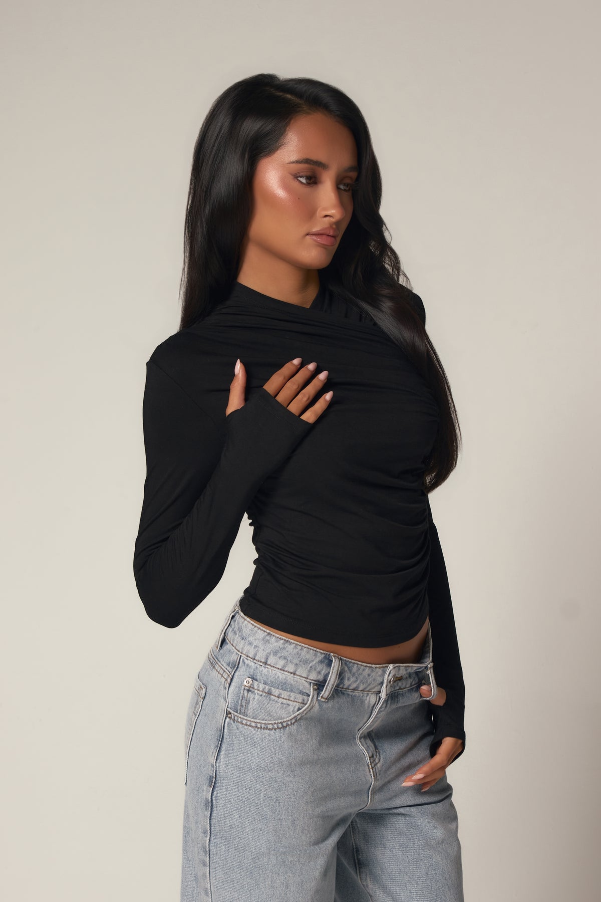 THE WRAP ME UP TOP - BLACK