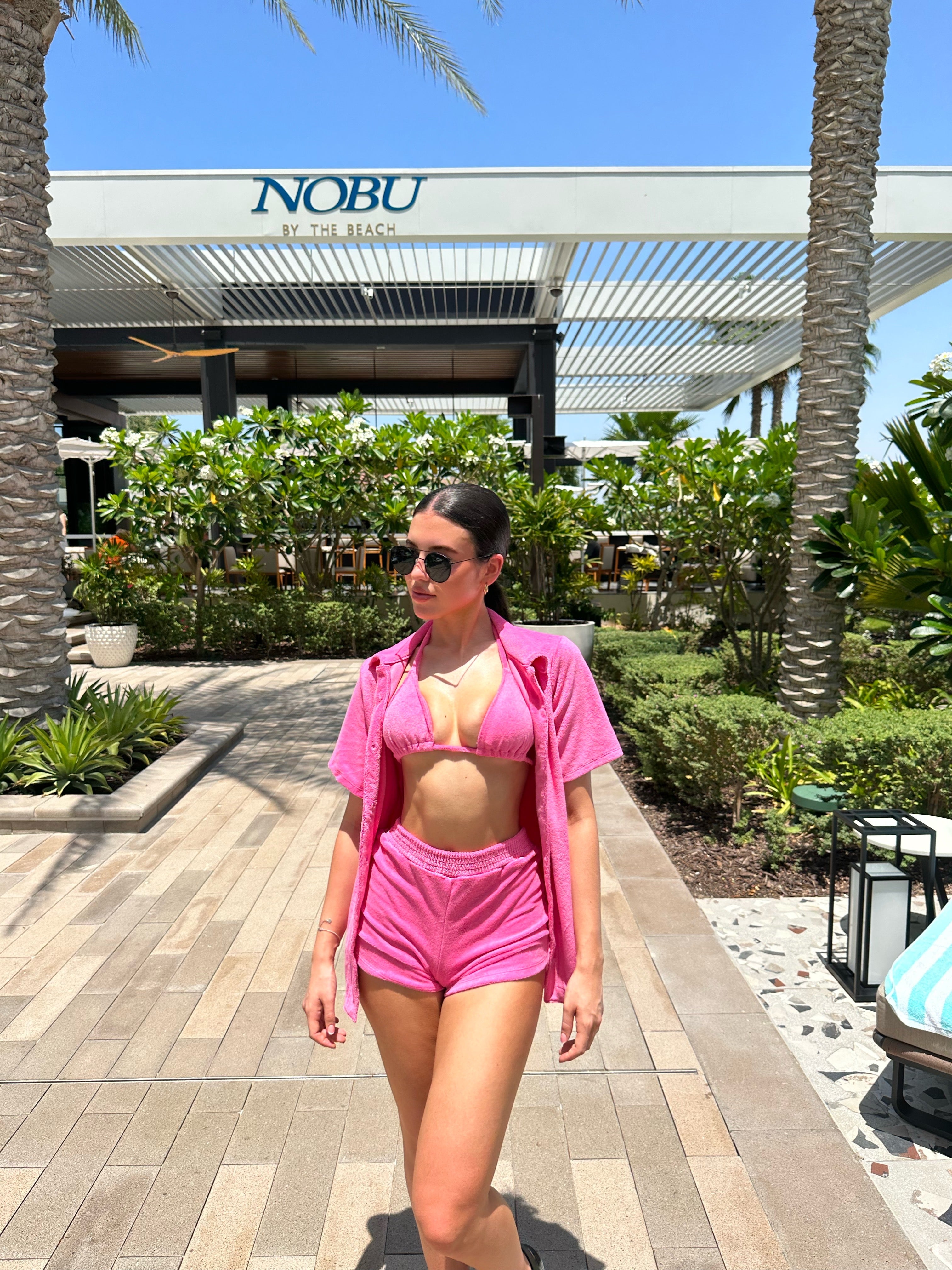 PINK TOWELLING SHIRT