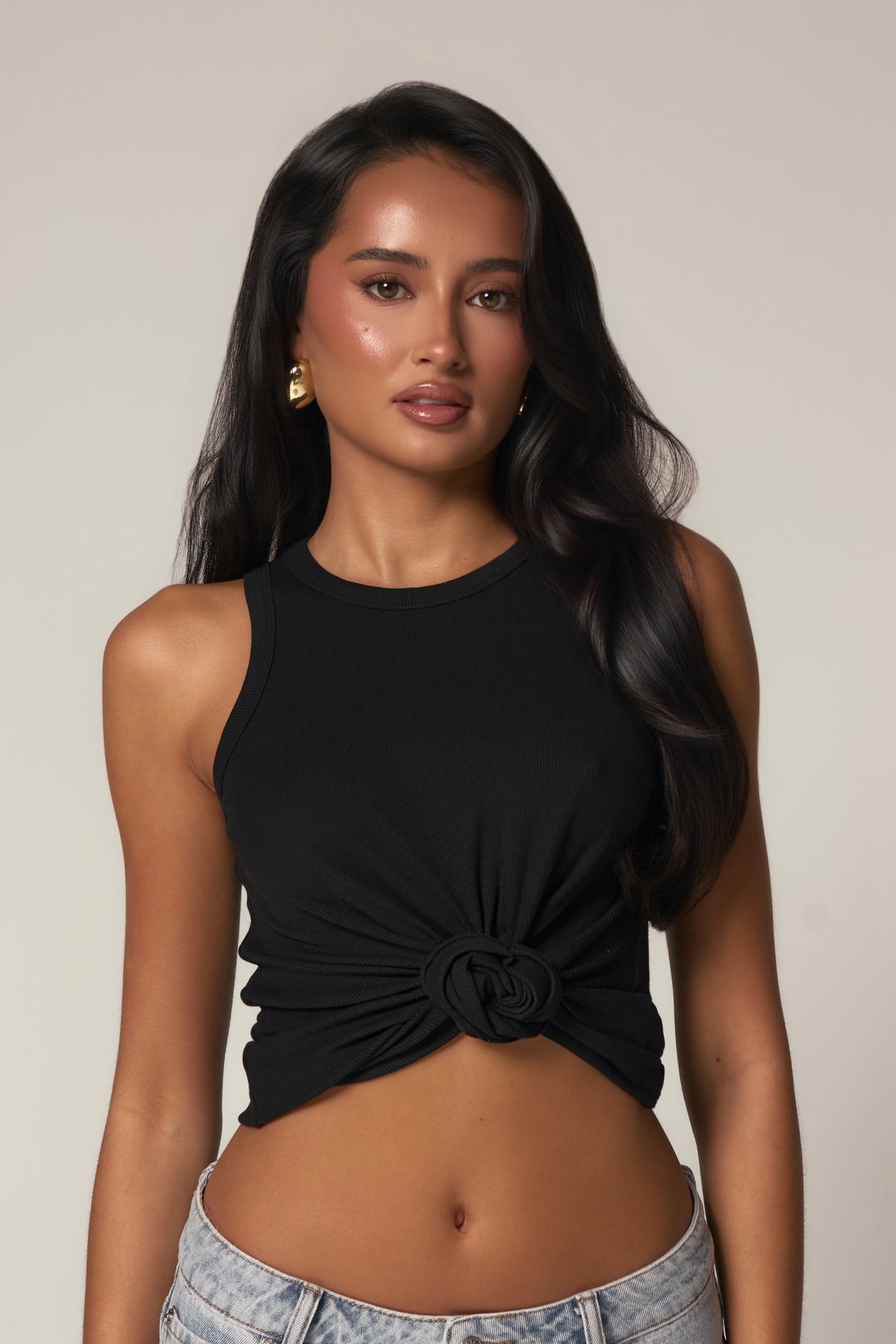 STELLA KNOT VEST - BLACK