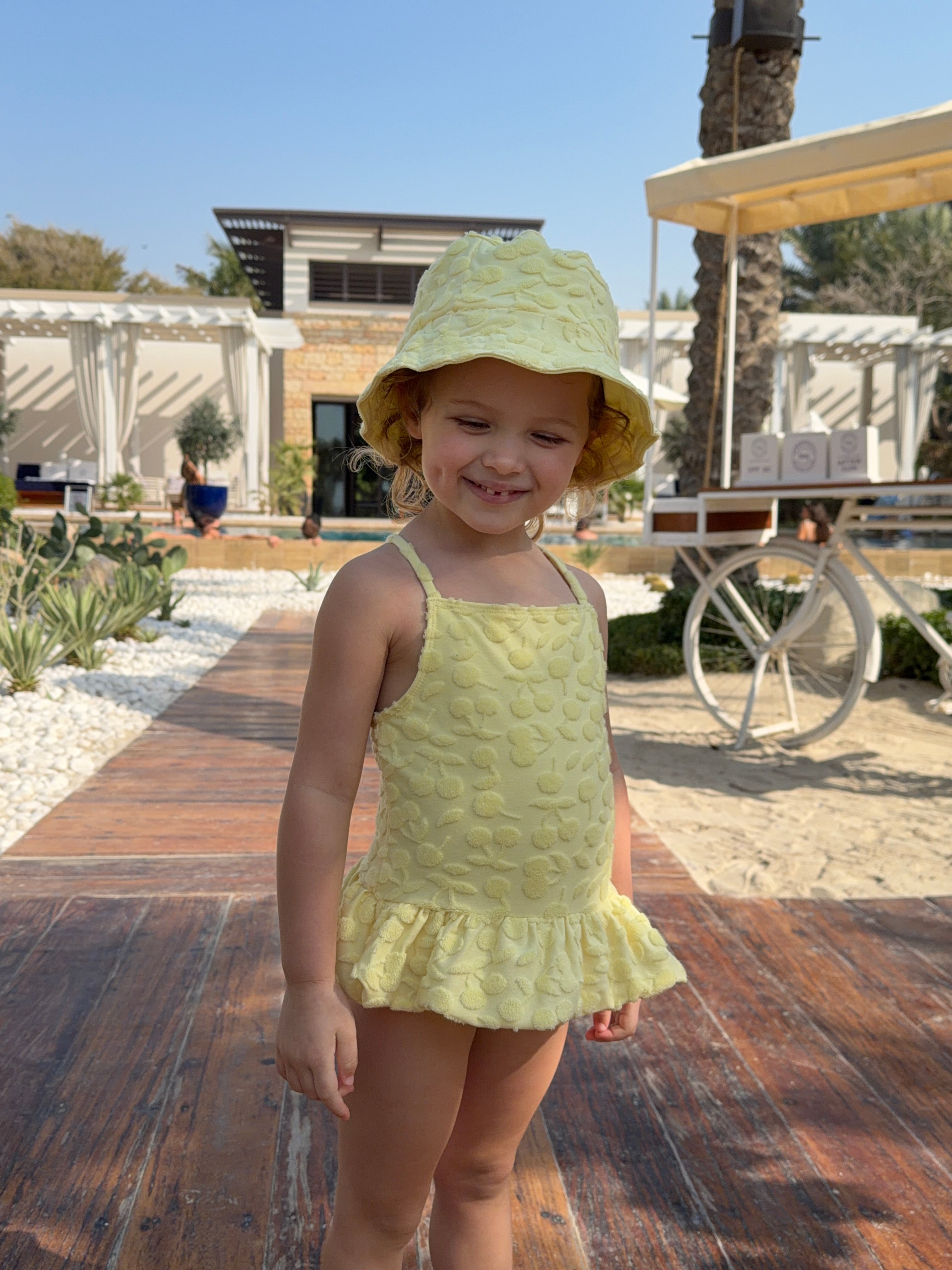 MILA MINI ONE PIECE & HAT - LEMONADE