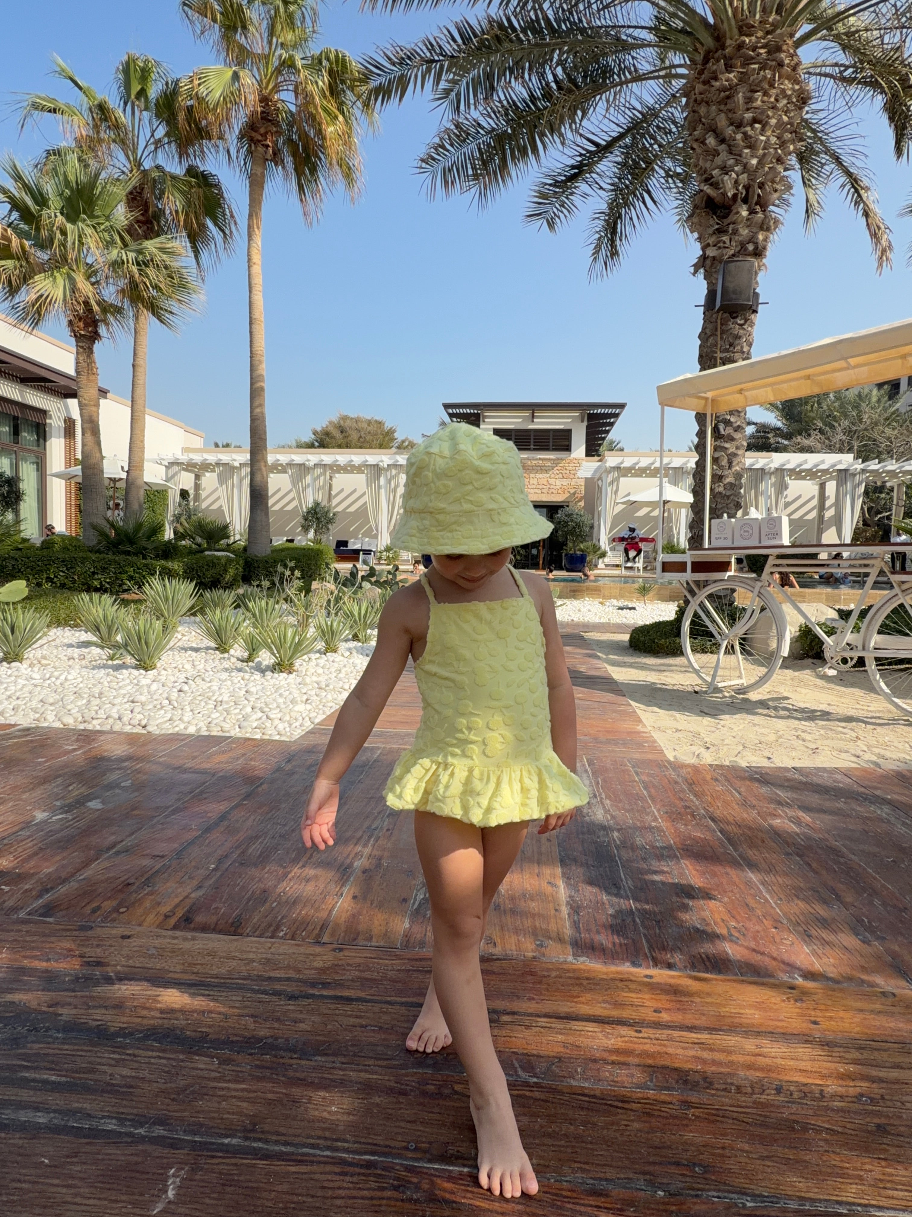 MILA MINI ONE PIECE & HAT - LEMONADE