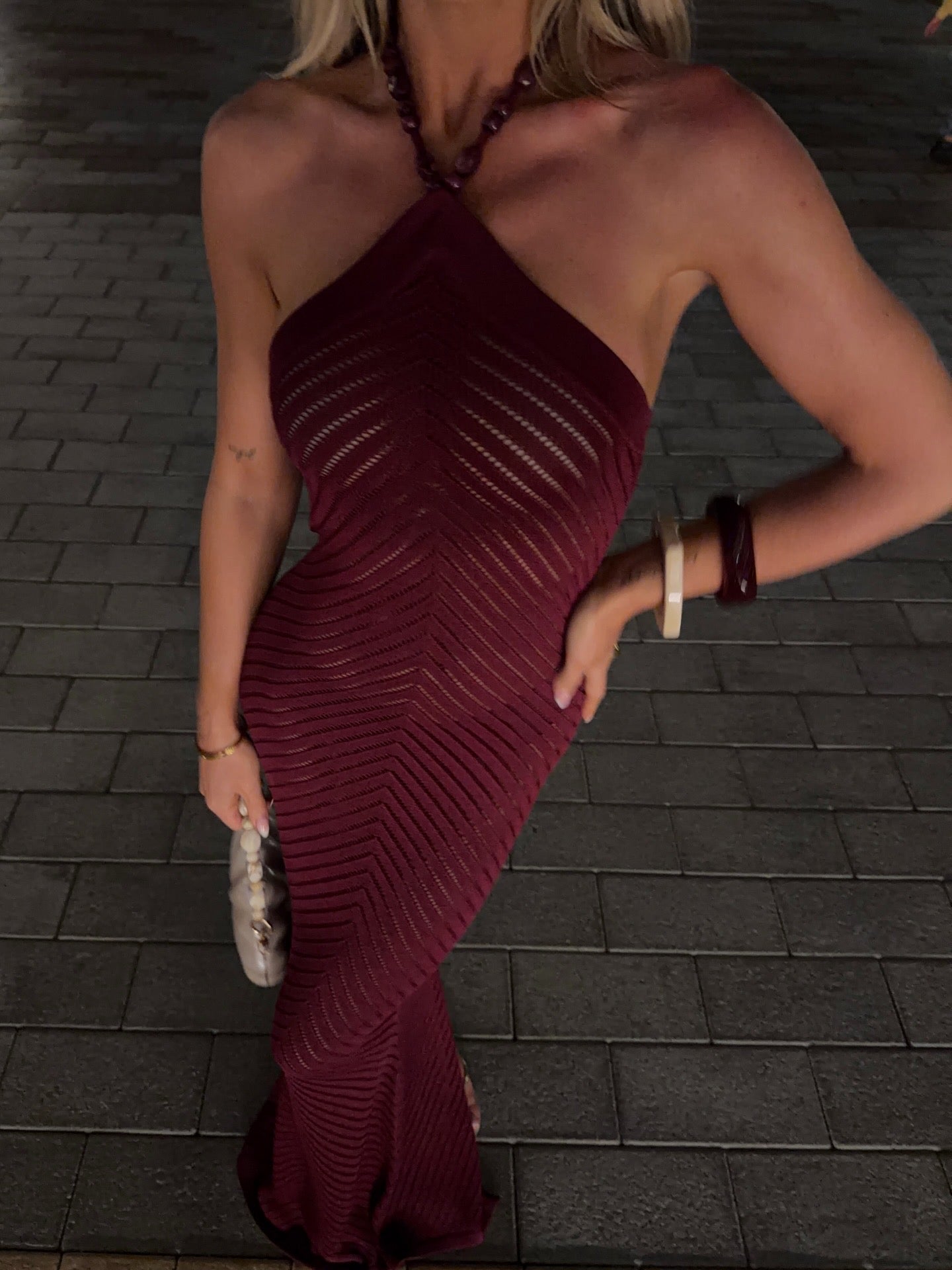 ITALIA MAXI DRESS - BURGUNDY