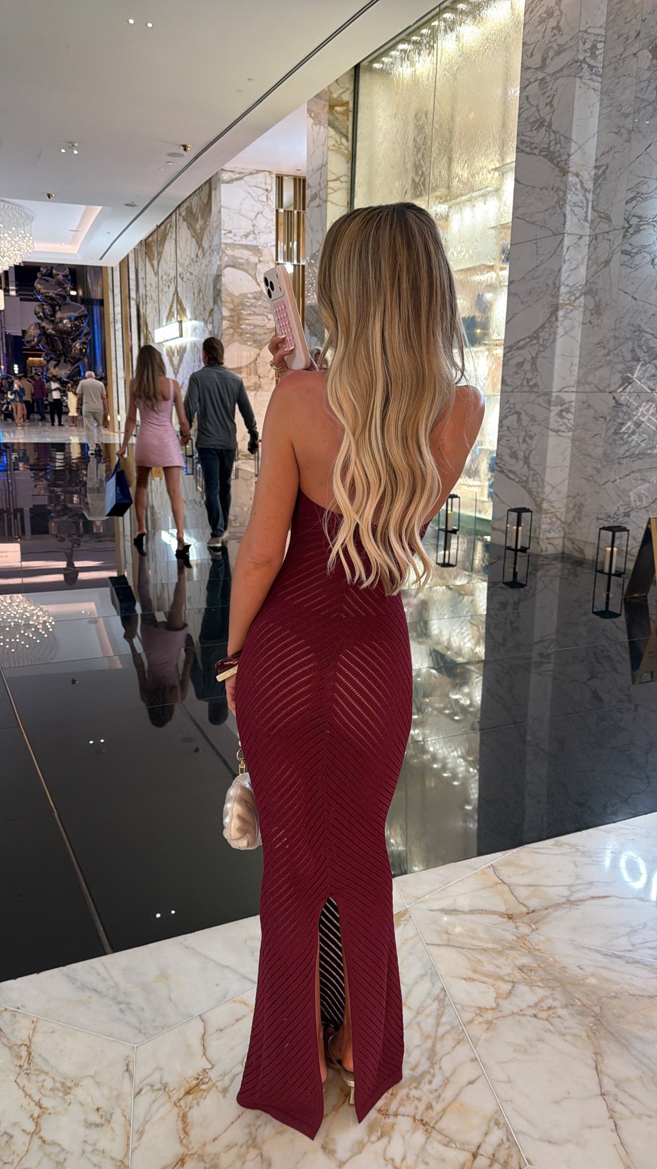 ITALIA MAXI DRESS - BURGUNDY